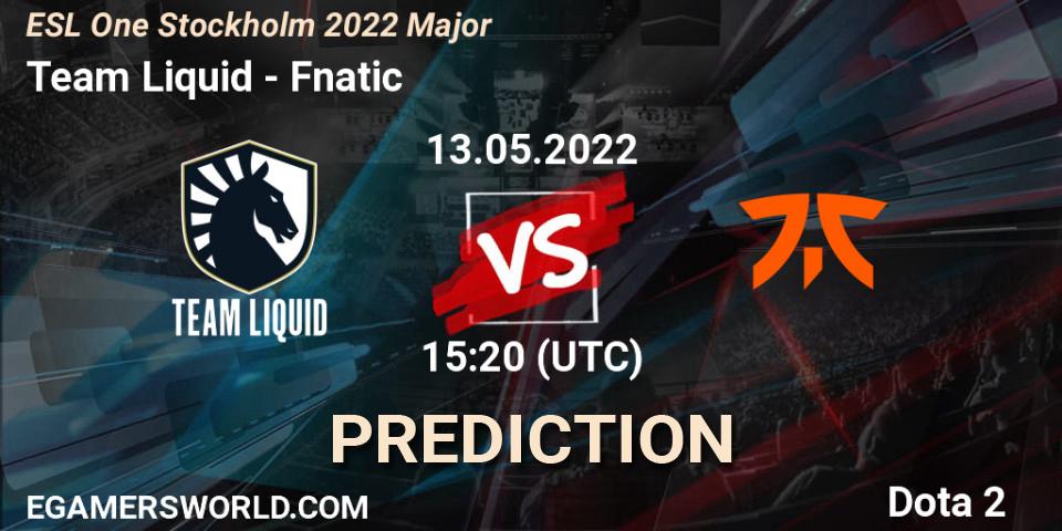 Team Liquid - Fnatic: Maç tahminleri. 13.05.22, Dota 2, ESL One Stockholm 2022 Major