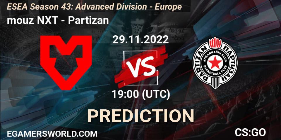 mouz NXT - Partizan: Maç tahminleri. 29.11.22, CS2 (CS:GO), ESEA Season 43: Advanced Division - Europe