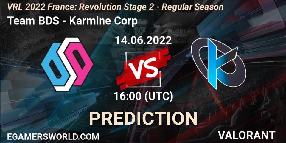 Team BDS - Karmine Corp: Maç tahminleri. 14.06.2022 at 16:00, VALORANT, VRL 2022 France: Revolution Stage 2 - Regular Season