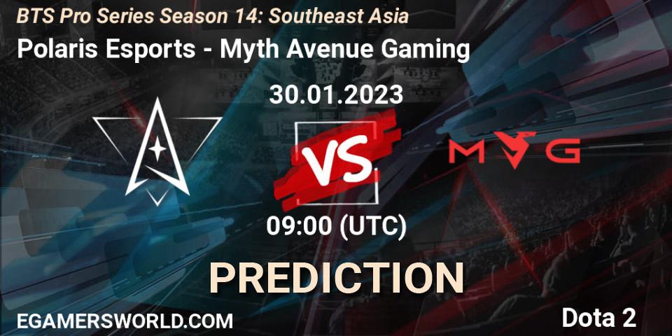 Polaris Esports - Myth Avenue Gaming: Maç tahminleri. 30.01.23, Dota 2, BTS Pro Series Season 14: Southeast Asia