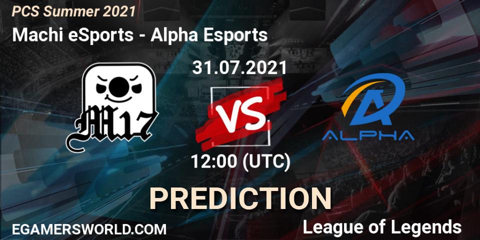 Machi eSports - Alpha Esports: Maç tahminleri. 31.07.21, LoL, PCS Summer 2021