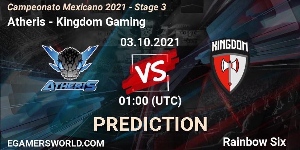 Atheris - Kingdom Gaming: Maç tahminleri. 03.10.2021 at 01:00, Rainbow Six, Campeonato Mexicano 2021 - Stage 3