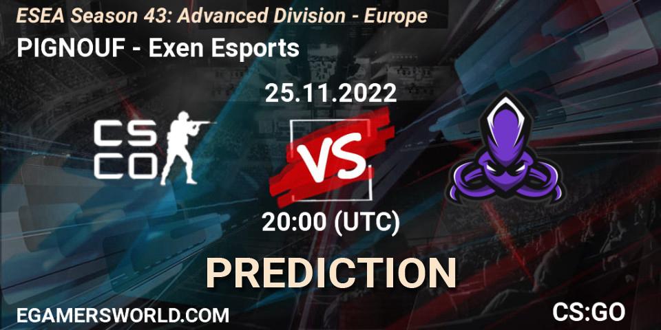 PIGNOUF - Exen Esports: Maç tahminleri. 01.12.22, CS2 (CS:GO), ESEA Season 43: Advanced Division - Europe