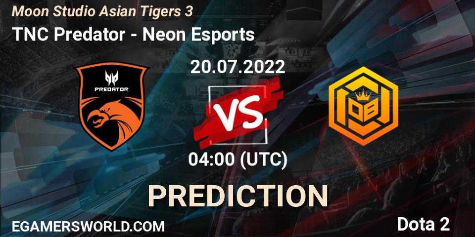TNC Predator - Neon Esports: Maç tahminleri. 20.07.2022 at 04:00, Dota 2, Moon Studio Asian Tigers 3