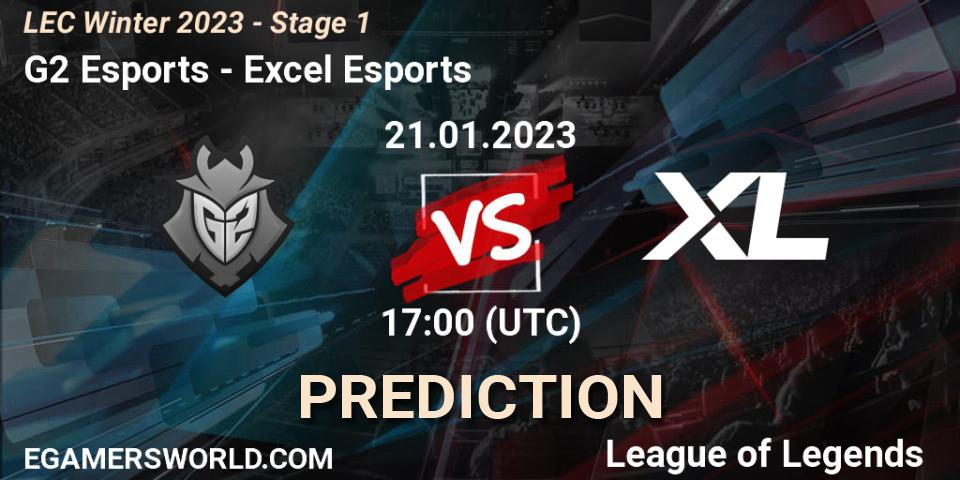 G2 Esports - Excel Esports: Maç tahminleri. 21.01.23, LoL, LEC Winter 2023 - Stage 1