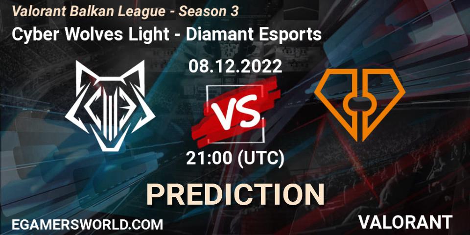 Cyber Wolves Light - Diamant Esports: Maç tahminleri. 08.12.22, VALORANT, Valorant Balkan League - Season 3