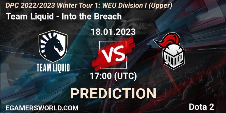 Team Liquid - Into the Breach: Maç tahminleri. 18.01.2023 at 18:25, Dota 2, DPC 2022/2023 Winter Tour 1: WEU Division I (Upper)