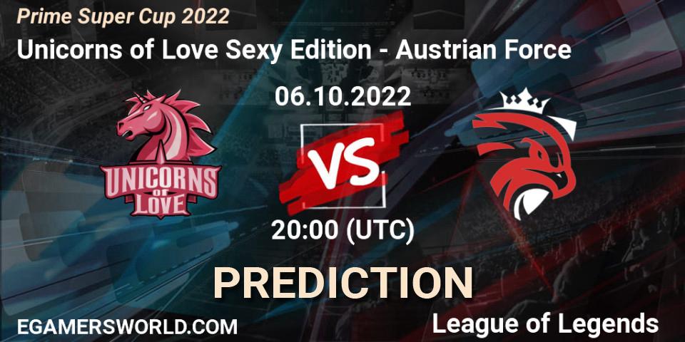 Unicorns of Love Sexy Edition - Austrian Force: Maç tahminleri. 06.10.2022 at 20:00, LoL, Prime Super Cup 2022