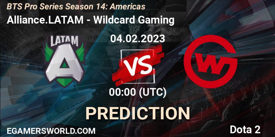 Alliance.LATAM - Wildcard Gaming: Maç tahminleri. 04.02.23, Dota 2, BTS Pro Series Season 14: Americas