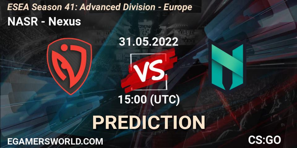 NASR - Nexus: Maç tahminleri. 31.05.2022 at 15:00, Counter-Strike (CS2), ESEA Season 41: Advanced Division - Europe