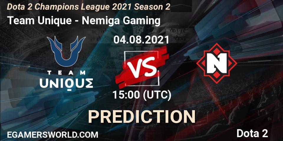 Team Unique - Nemiga Gaming: Maç tahminleri. 04.08.2021 at 15:03, Dota 2, Dota 2 Champions League 2021 Season 2