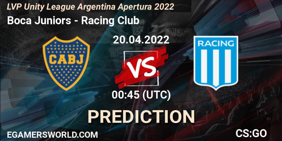 Boca Juniors - Racing Club: Maç tahminleri. 04.05.2022 at 00:45, Counter-Strike (CS2), LVP Unity League Argentina Apertura 2022