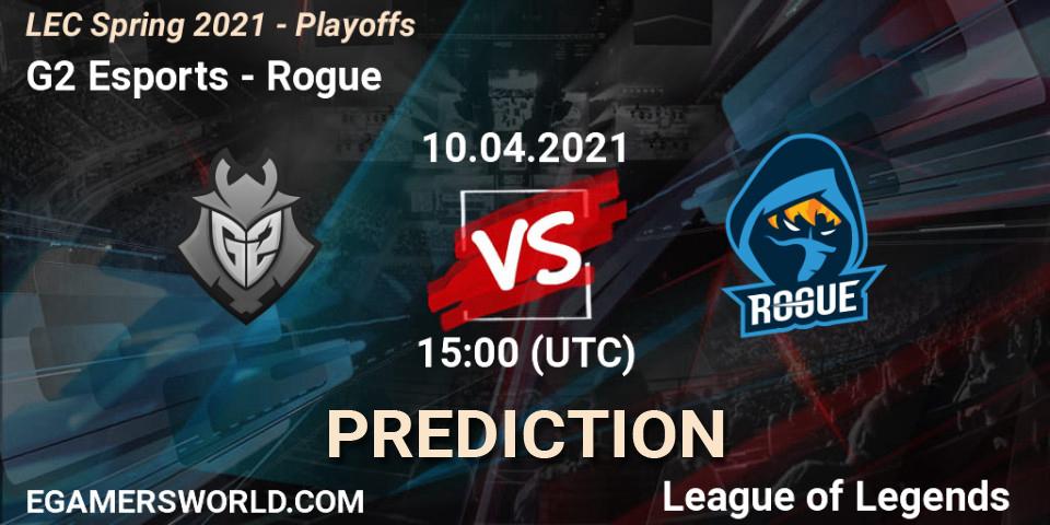 G2 Esports - Rogue: Maç tahminleri. 10.04.2021 at 15:00, LoL, LEC Spring 2021 - Playoffs