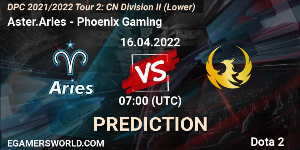 Aster.Aries - Phoenix Gaming: Maç tahminleri. 16.04.2022 at 06:58, Dota 2, DPC 2021/2022 Tour 2: CN Division II (Lower)