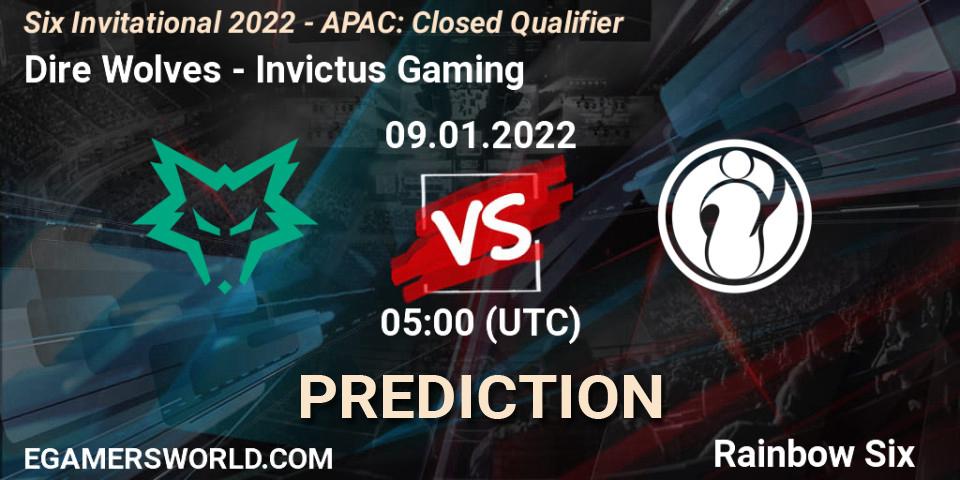 Dire Wolves - Invictus Gaming: Maç tahminleri. 09.01.2022 at 05:00, Rainbow Six, Six Invitational 2022 - APAC: Closed Qualifier