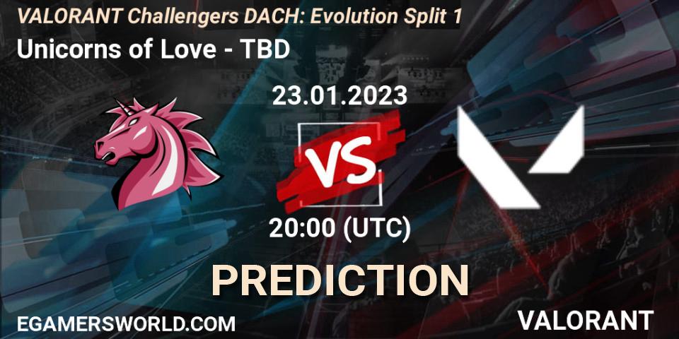 Unicorns of Love - TBD: Maç tahminleri. 23.01.2023 at 20:00, VALORANT, VALORANT Challengers 2023 DACH: Evolution Split 1