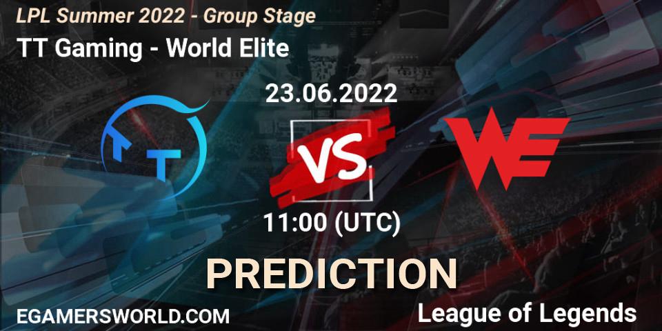 TT Gaming - World Elite: Maç tahminleri. 23.06.22, LoL, LPL Summer 2022 - Group Stage