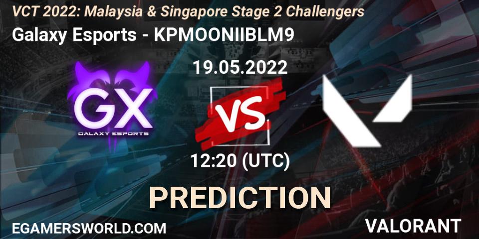 Galaxy Esports - KPMOONIIBLM9: Maç tahminleri. 19.05.2022 at 11:00, VALORANT, VCT 2022: Malaysia & Singapore Stage 2 Challengers