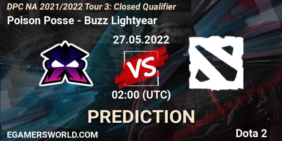 Poison Posse - Buzz Lightyear: Maç tahminleri. 27.05.2022 at 02:00, Dota 2, DPC NA 2021/2022 Tour 3: Closed Qualifier