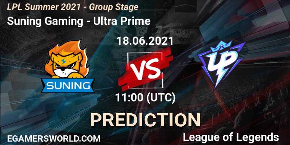 Suning Gaming - Ultra Prime: Maç tahminleri. 18.06.2021 at 12:00, LoL, LPL Summer 2021 - Group Stage