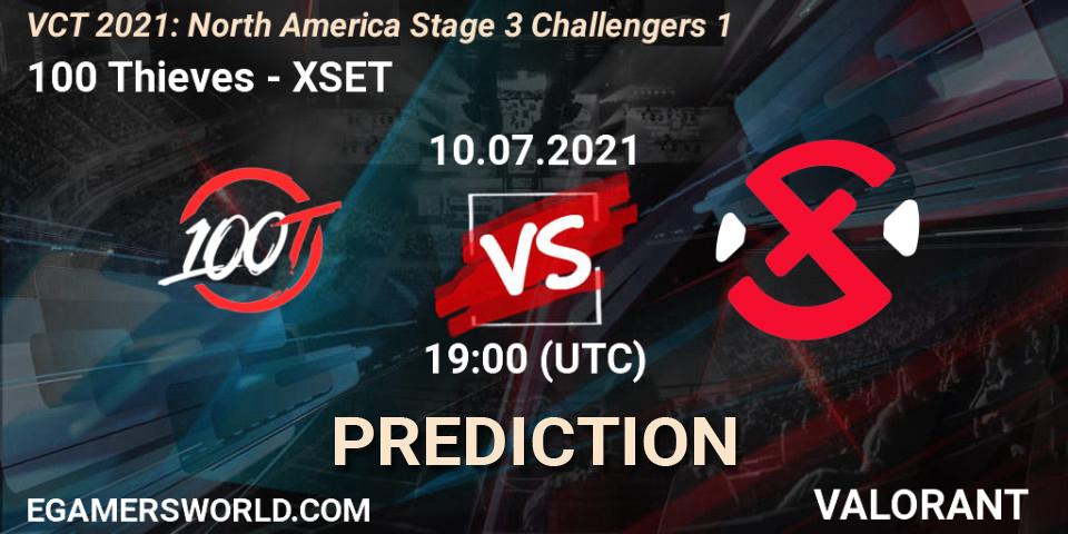 100 Thieves - XSET: Maç tahminleri. 10.07.2021 at 19:00, VALORANT, VCT 2021: North America Stage 3 Challengers 1