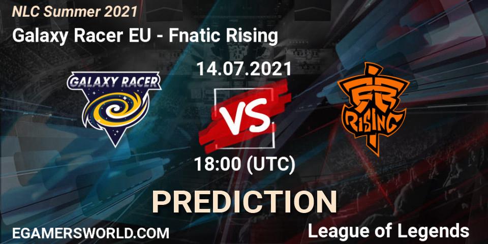 Galaxy Racer EU - Fnatic Rising: Maç tahminleri. 14.07.2021 at 18:00, LoL, NLC Summer 2021