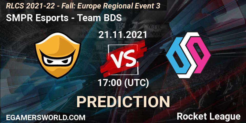 SMPR Esports - Team BDS: Maç tahminleri. 21.11.2021 at 17:00, Rocket League, RLCS 2021-22 - Fall: Europe Regional Event 3