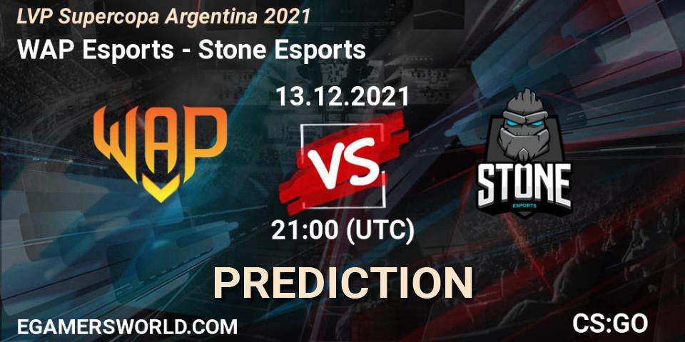 WAP Esports - Stone Esports: Maç tahminleri. 13.12.2021 at 23:30, Counter-Strike (CS2), LVP Supercopa Argentina 2021
