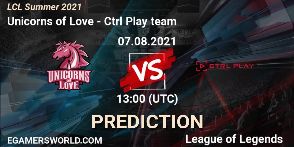 Unicorns of Love - Ctrl Play team: Maç tahminleri. 07.08.2021 at 13:00, LoL, LCL Summer 2021