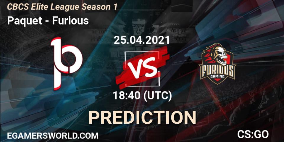 Paquetá - Furious: Maç tahminleri. 25.04.2021 at 18:40, Counter-Strike (CS2), CBCS Elite League Season 1