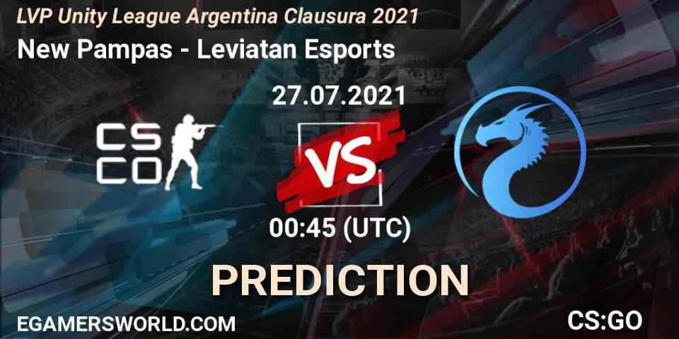 New Pampas - Leviatan Esports: Maç tahminleri. 27.07.2021 at 00:45, Counter-Strike (CS2), LVP Unity League Argentina Clausura 2021