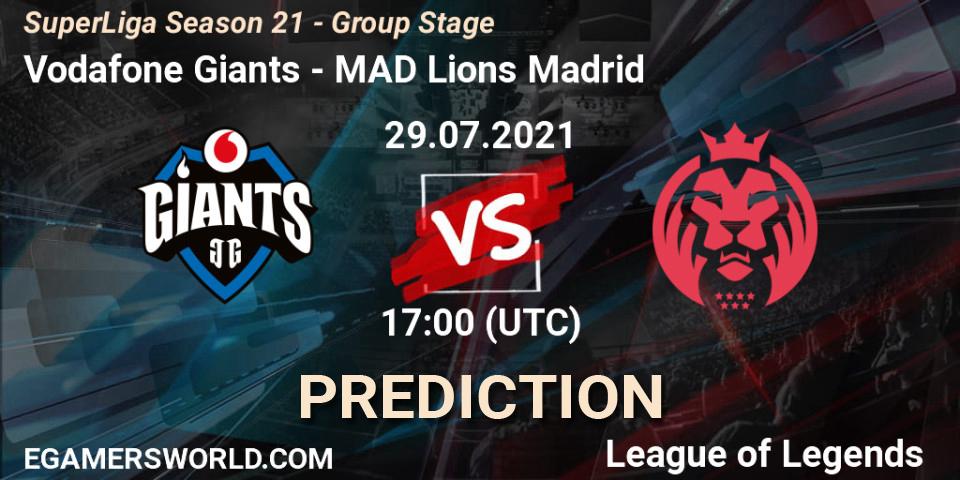 Vodafone Giants - MAD Lions Madrid: Maç tahminleri. 29.07.2021 at 20:00, LoL, SuperLiga Season 21 - Group Stage 