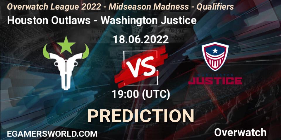 Houston Outlaws - Washington Justice: Maç tahminleri. 18.06.2022 at 19:00, Overwatch, Overwatch League 2022 - Midseason Madness - Qualifiers