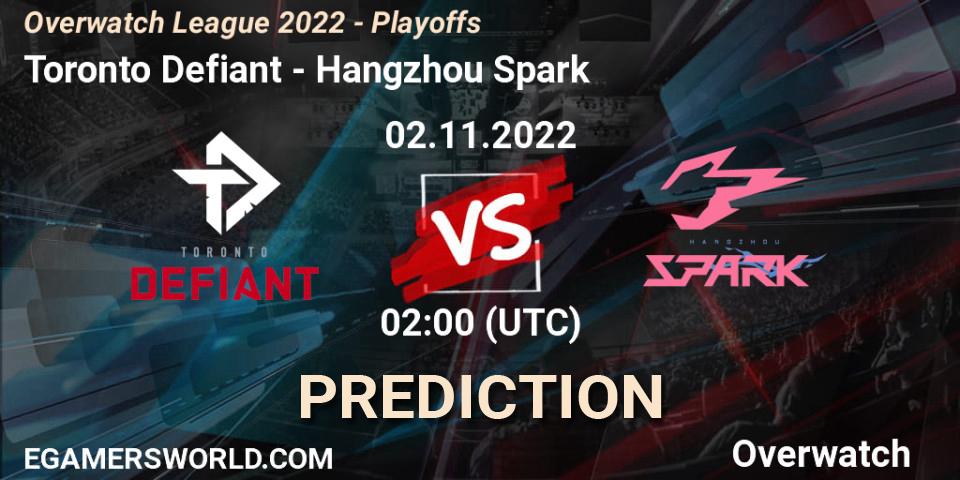 Toronto Defiant - Hangzhou Spark: Maç tahminleri. 02.11.2022 at 02:45, Overwatch, Overwatch League 2022 - Playoffs
