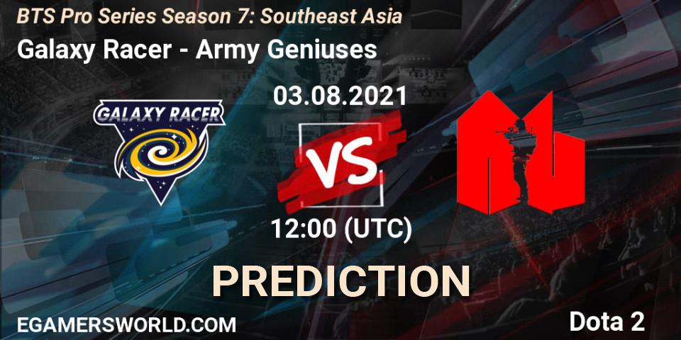 Galaxy Racer - Army Geniuses: Maç tahminleri. 03.08.2021 at 12:34, Dota 2, BTS Pro Series Season 7: Southeast Asia