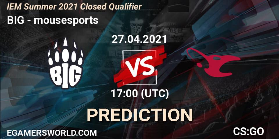 BIG - mousesports: Maç tahminleri. 27.04.2021 at 17:15, Counter-Strike (CS2), IEM Summer 2021 Closed Qualifier