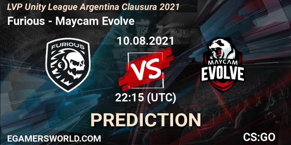 Furious - Maycam Evolve: Maç tahminleri. 10.08.2021 at 22:15, Counter-Strike (CS2), LVP Unity League Argentina Clausura 2021
