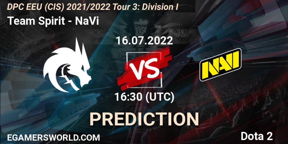 Team Spirit - NaVi: Maç tahminleri. 16.07.2022 at 16:49, Dota 2, DPC EEU (CIS) 2021/2022 Tour 3: Division I