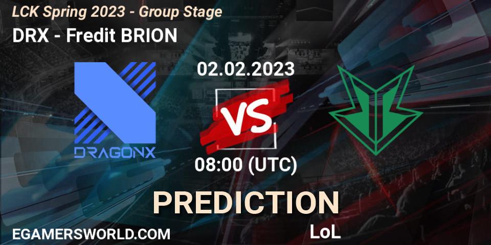 DRX - Fredit BRION: Maç tahminleri. 02.02.23, LoL, LCK Spring 2023 - Group Stage