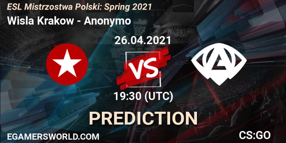 Wisla Krakow - Anonymo: Maç tahminleri. 26.04.2021 at 19:45, Counter-Strike (CS2), ESL Mistrzostwa Polski: Spring 2021