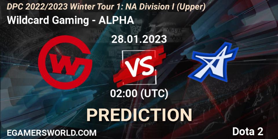 Wildcard Gaming - ALPHA: Maç tahminleri. 28.01.23, Dota 2, DPC 2022/2023 Winter Tour 1: NA Division I (Upper)