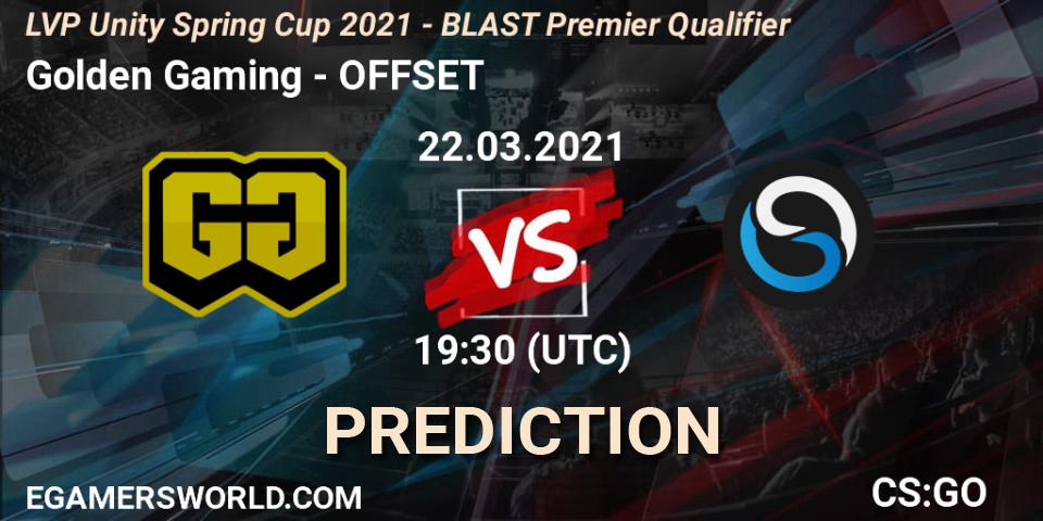 Golden Gaming - OFFSET: Maç tahminleri. 22.03.2021 at 19:30, Counter-Strike (CS2), LVP Unity Cup Spring 2021 - BLAST Premier Qualifier