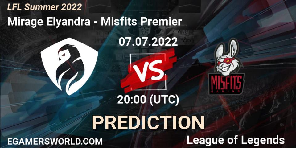 Mirage Elyandra - Misfits Premier: Maç tahminleri. 07.07.22, LoL, LFL Summer 2022