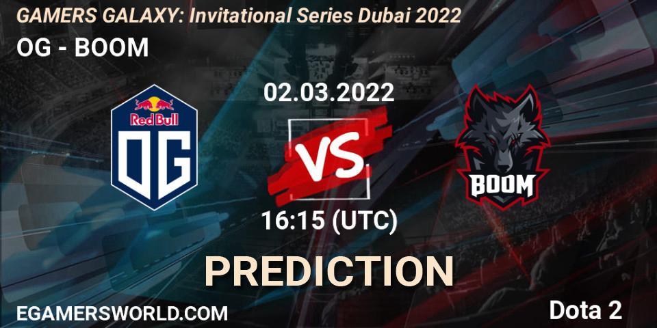 OG - BOOM: Maç tahminleri. 02.03.22, Dota 2, GAMERS GALAXY: Invitational Series Dubai 2022