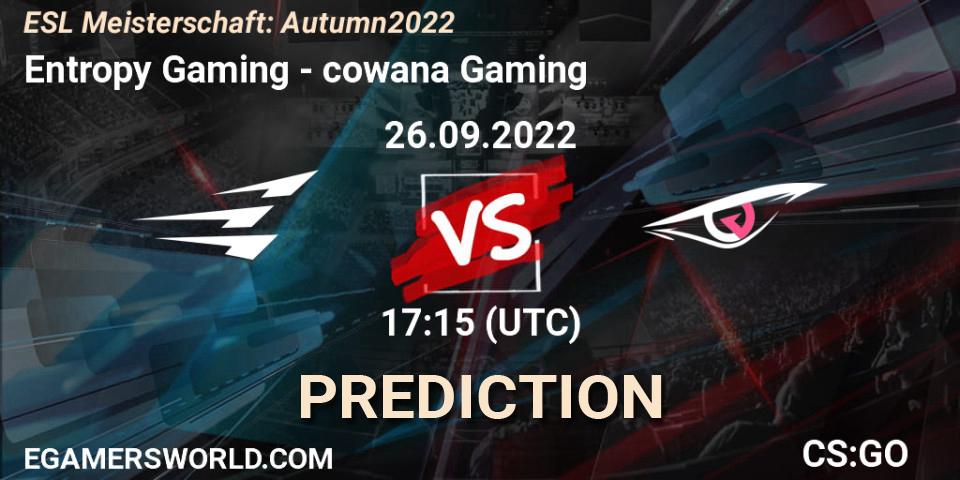 Entropy Gaming - cowana Gaming: Maç tahminleri. 26.09.22, CS2 (CS:GO), ESL Meisterschaft: Autumn 2022