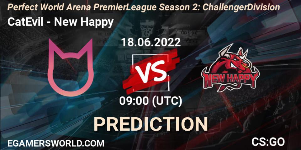 CatEvil - New Happy: Maç tahminleri. 18.06.2022 at 09:00, Counter-Strike (CS2), Perfect World Arena Premier League Season 2: Challenger Division