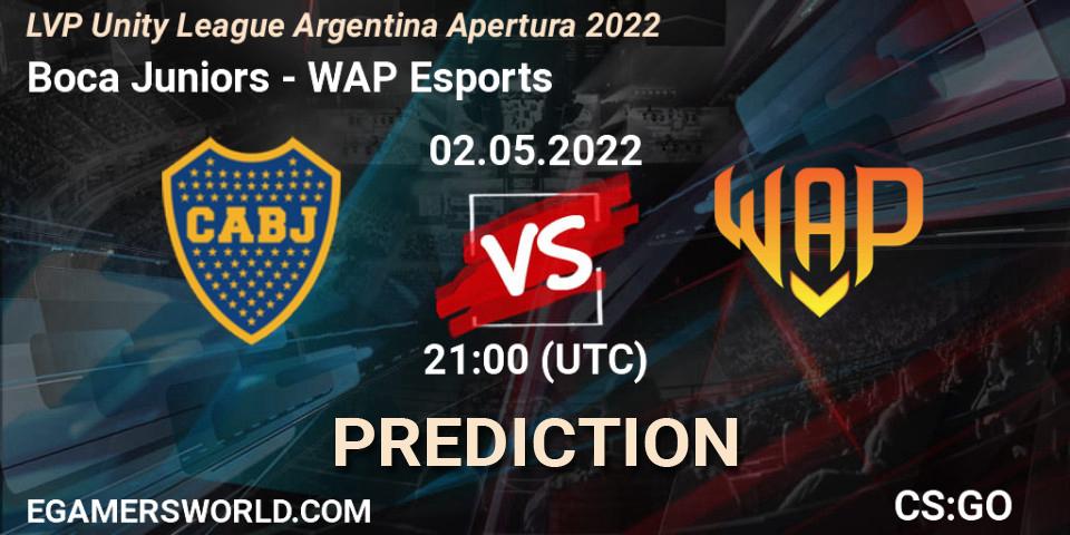Boca Juniors - WAP Esports: Maç tahminleri. 02.05.2022 at 21:00, Counter-Strike (CS2), LVP Unity League Argentina Apertura 2022