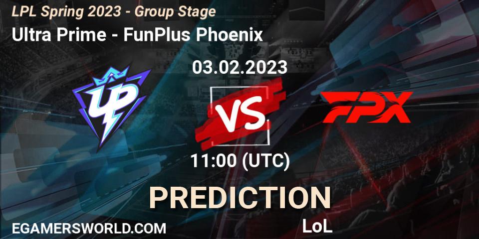 Ultra Prime - FunPlus Phoenix: Maç tahminleri. 03.02.2023 at 12:30, LoL, LPL Spring 2023 - Group Stage
