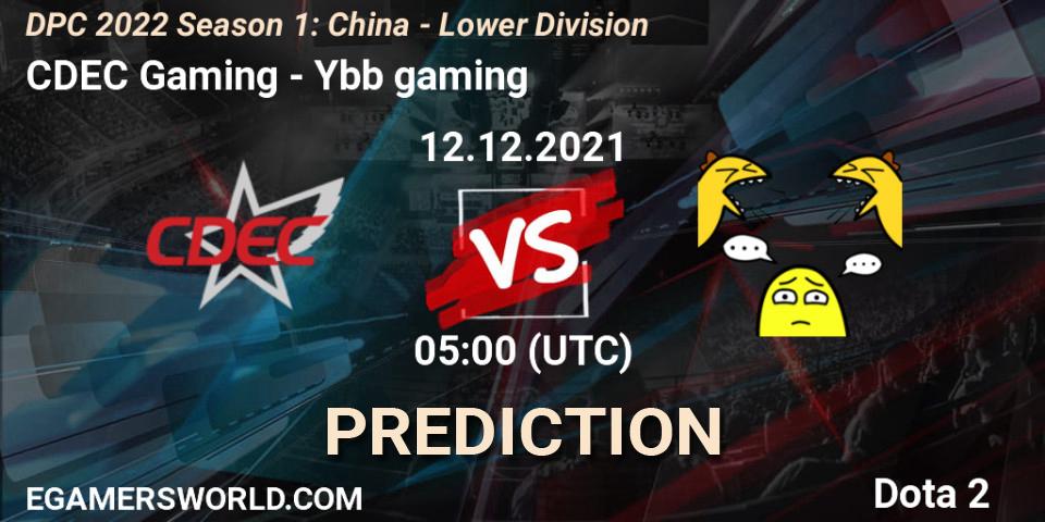 CDEC Gaming - Ybb gaming: Maç tahminleri. 12.12.2021 at 04:56, Dota 2, DPC 2022 Season 1: China - Lower Division