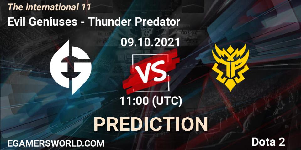 Evil Geniuses - Thunder Predator: Maç tahminleri. 09.10.2021 at 11:15, Dota 2, The Internationa 2021